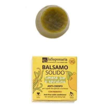 Balsamo solido lucidante - Limone Bio e Spirulina  -40 gr  - La Saponaria