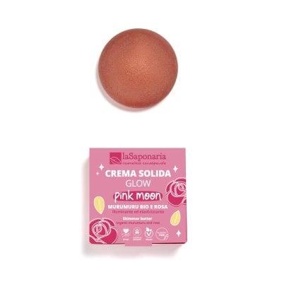 Crema solida glow Pink Moon - Murumuru & Rosa - 80 ml - La Saponaria