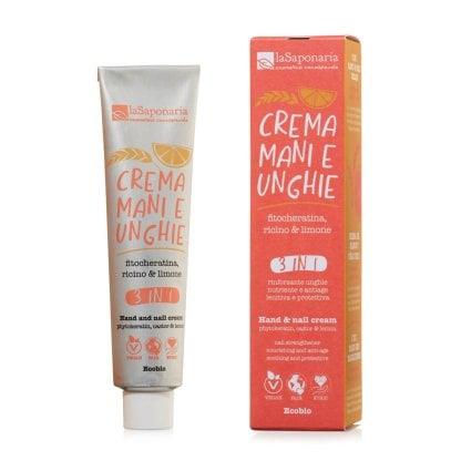 Crema mani e unghie Fitocheratina, Ricino e Limone 40 ml - La Saponaria