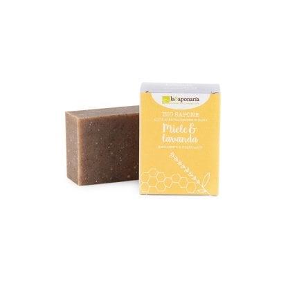Sapone artigianale Miele e Lavanda 
										emolliene e purificante -100 gr - La Saponaria