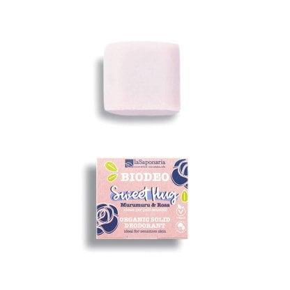 Biodeo Solido Sweet Hug  floreale con murumuru e rosa - 40 gr - La Saponaria