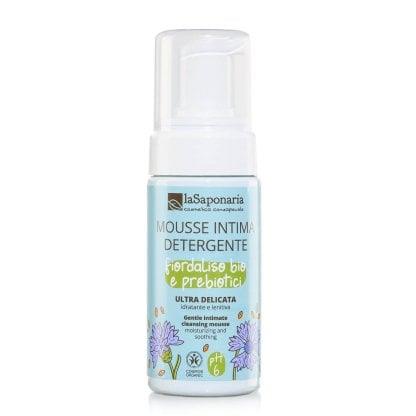 Mousse detergente intima delicata Fiordaliso e Prebiotici - 100ml  - La Saponaria