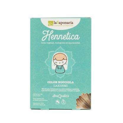 Hennetica Lakshmi - Tinta vegetale e vegana per capelli color nocciola - 100 gr - LaSaponaria