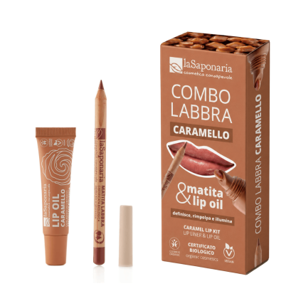 Make-up Combo CARAMELLO: labbra lip oil + matita  - LaSaponaria